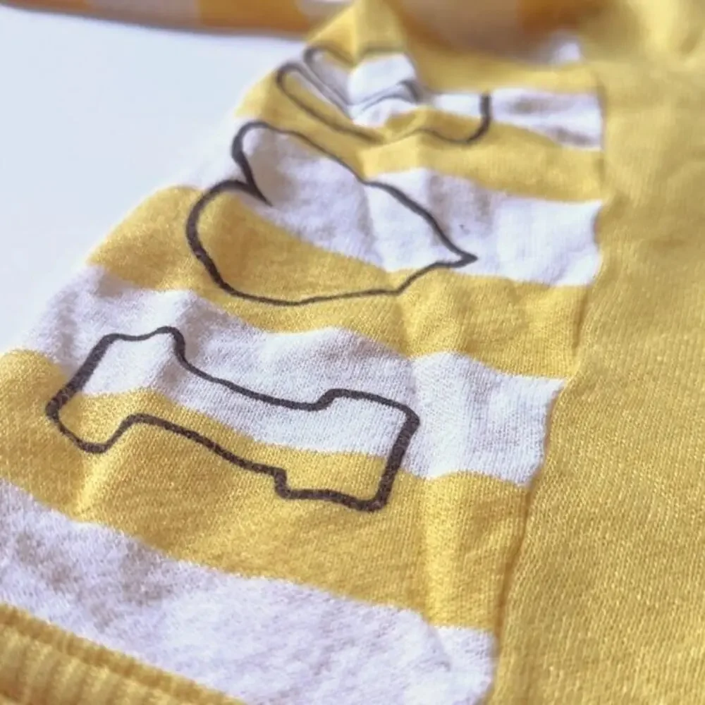 Vintage Carter’s 1980s Kids Sweater | Yellow “I ❤️ You” Cardigan | Size 4 / 4T